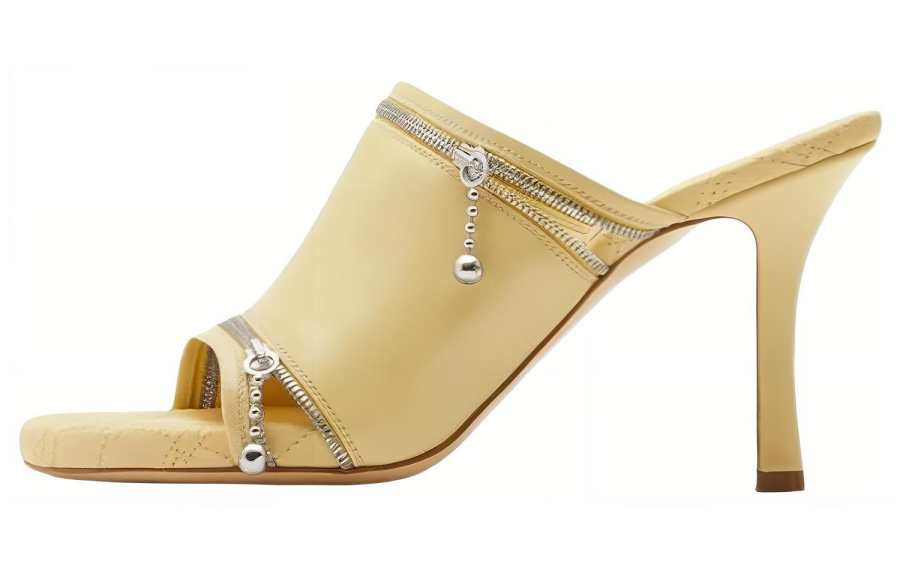 Burberry Burberry 85mm Decorative-zip Leather Sandals