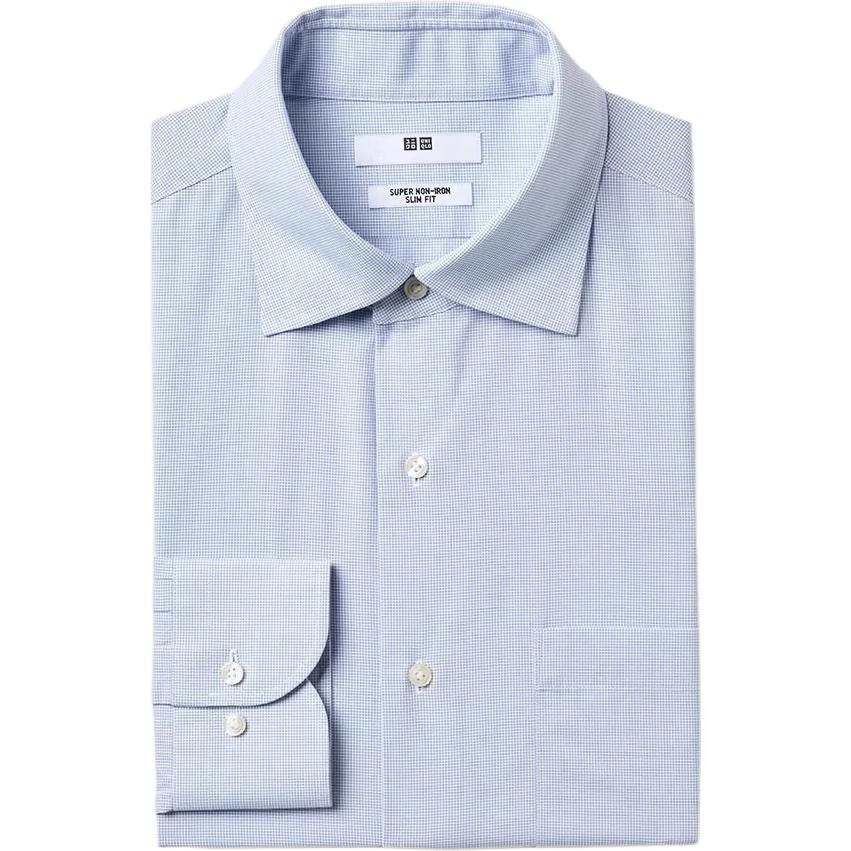 UNIQLO Shirts Men's Lake Blue Lapel Moderate