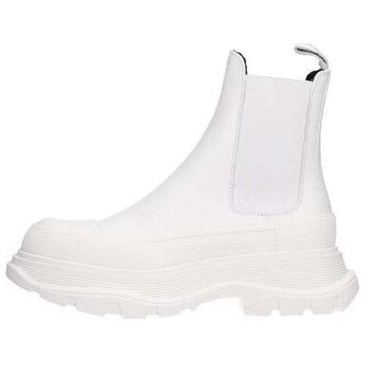 Alexander McQueen Tread Slick Ankle Boots White Women's