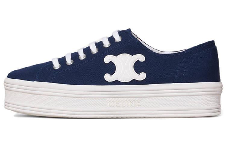 CELINE CELINE Jane Low Sneakers "Triomphe Patch" Navy Women's