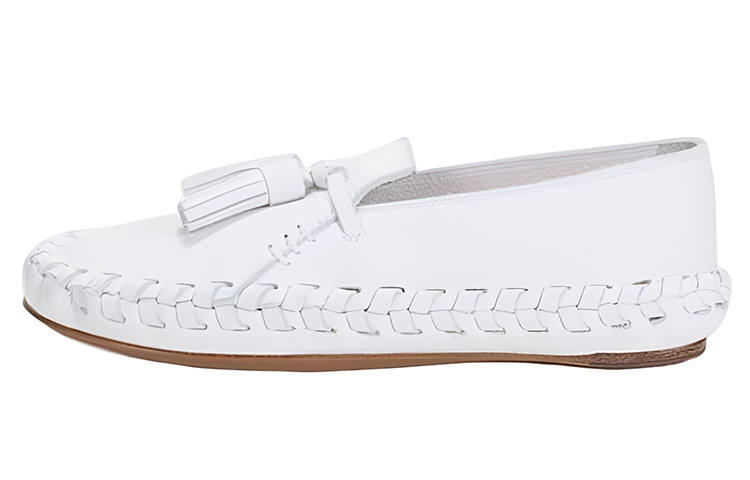 CELINE CELINE Leather Casual Shoes Women's White