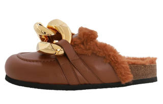 JW Anderson Chain Shearling trim Loafers Women's