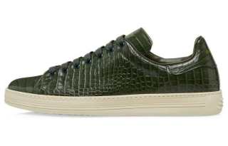 TOM FORD Leather Minimalist Fashion Low top Skateboard Shoes Men's Green