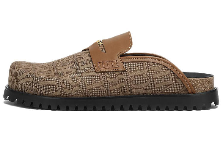 VERSACE VERSACE Allover Closed Toe Slippers Men's Brown