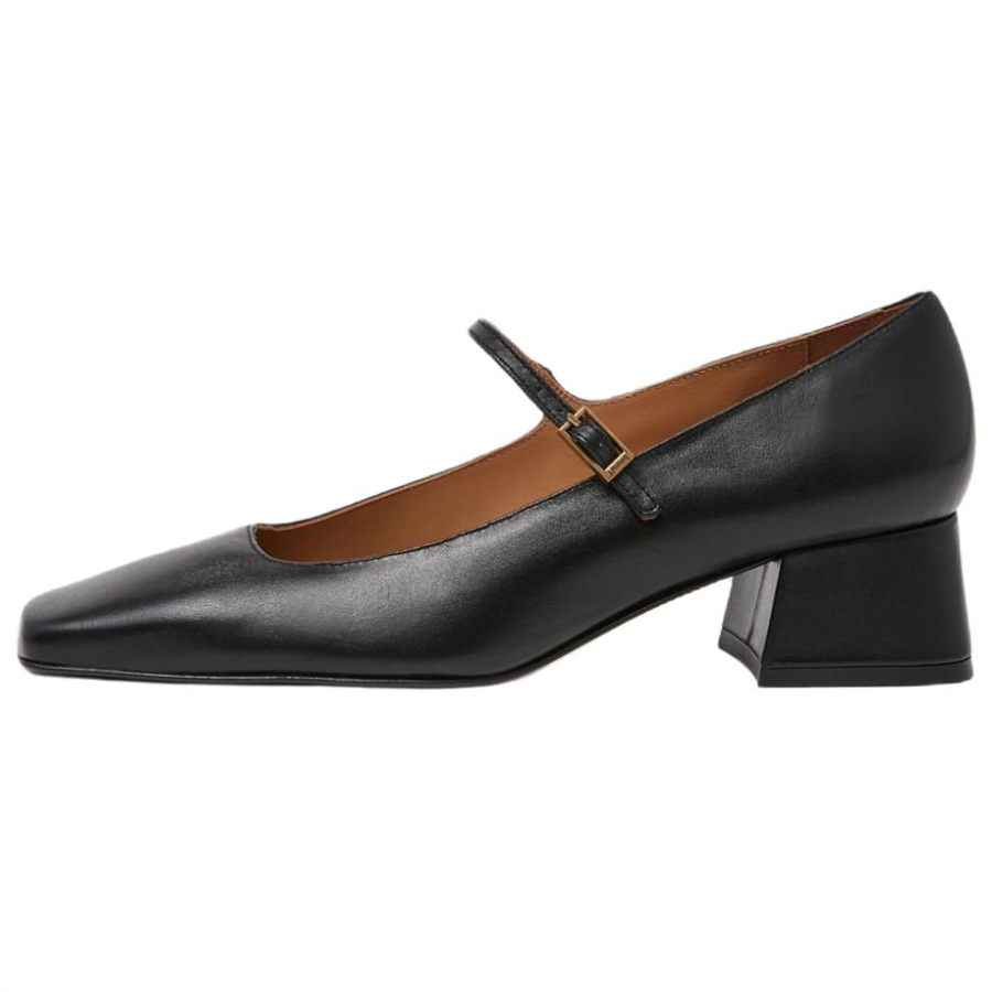 FLATTERED Block Heel Mary Jane Shoes 4cm Women's Black
