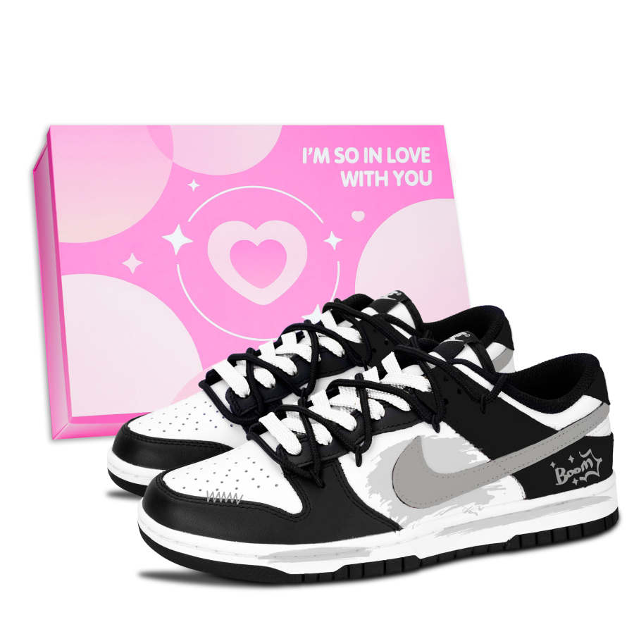 Nike Nike Dunk Black White, Cool Texture Vibrant Abrasion Resistant Abrasion Resistant Low top Skateboard Shoes Unisex Black