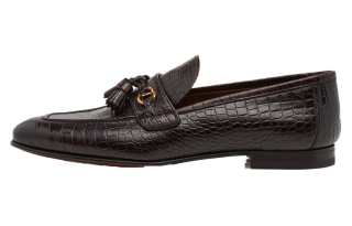 TOM FORD Sean Crocodile Leather Men's Casual Shoes Men's Dark Brown