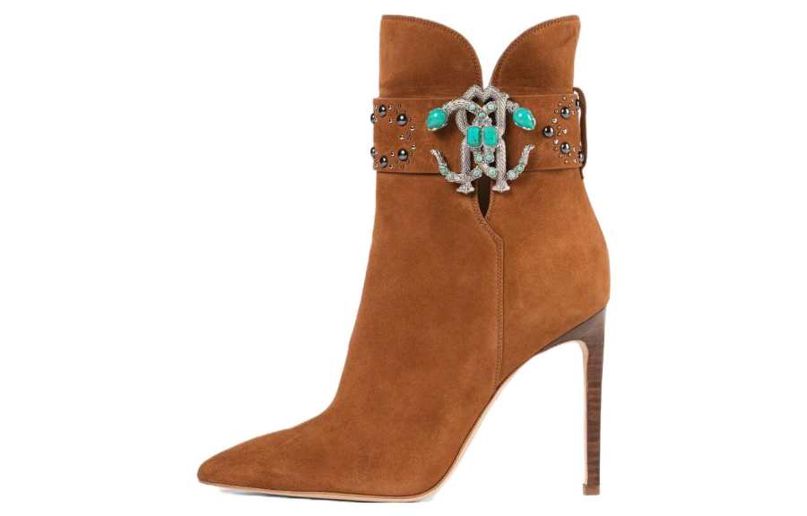 Roberto Cavalli Logo-plaque Suede Booties