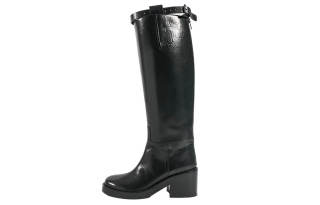 Ann Demeulemeester Leather Knee high Boots Women's Black