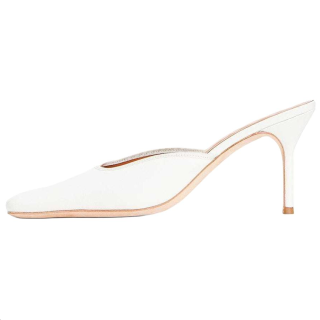 Staud Closed Toe Slippers 9cm Women's White