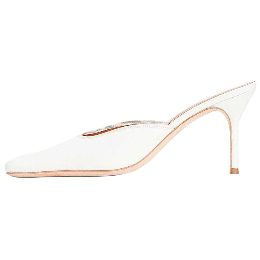 Staud Closed Toe Slippers 9cm Women's White