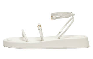 MaxMara Leather One Strap Sandals Women's White