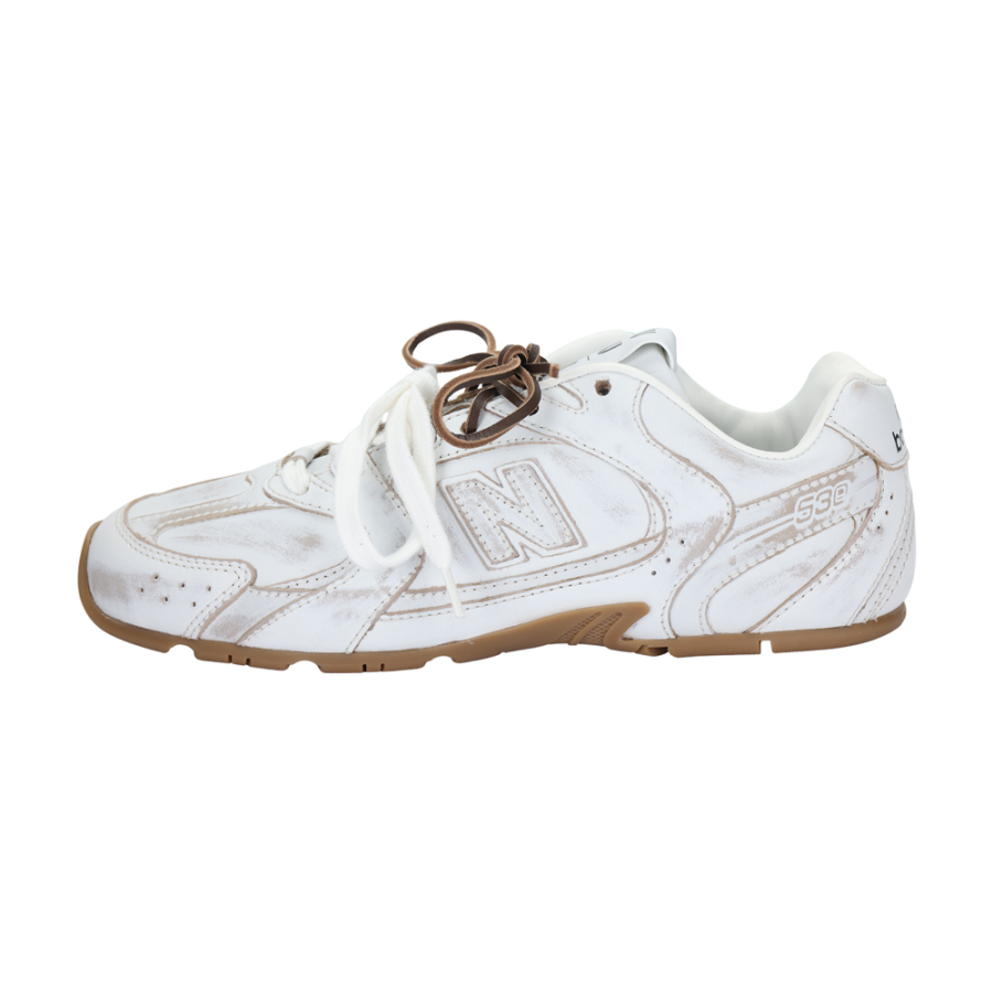 MIU MIU x New Balance NB 530 SL Leather Low top Casual Shoes Unisex White