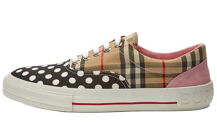 Burberry Low top Canvas Shoes Men's Black Brown