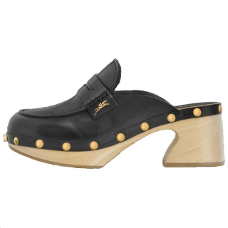 LONGCHAMP Closed Toe Slippers 6cm Women's Black