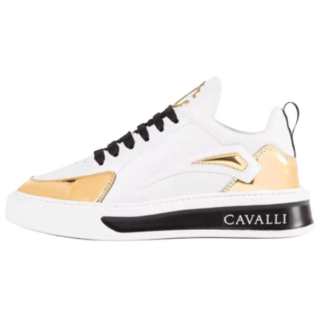 Roberto Cavalli RC Cow Leather Low top Skateboard Shoes Women's White