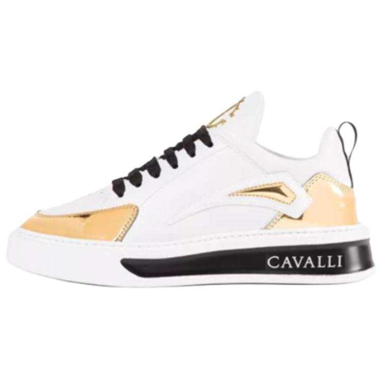 Roberto Cavalli RC Cow Leather Low top Skateboard Shoes Women's White