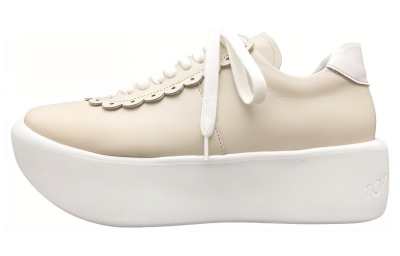 Tokyo Bopper Cow Leather Minimalist Fashion Low top Skateboard Shoes Women's Ivory