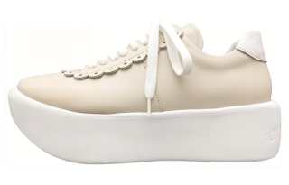Tokyo Bopper Cow Leather Minimalist Fashion Low top Skateboard Shoes Women's Ivory