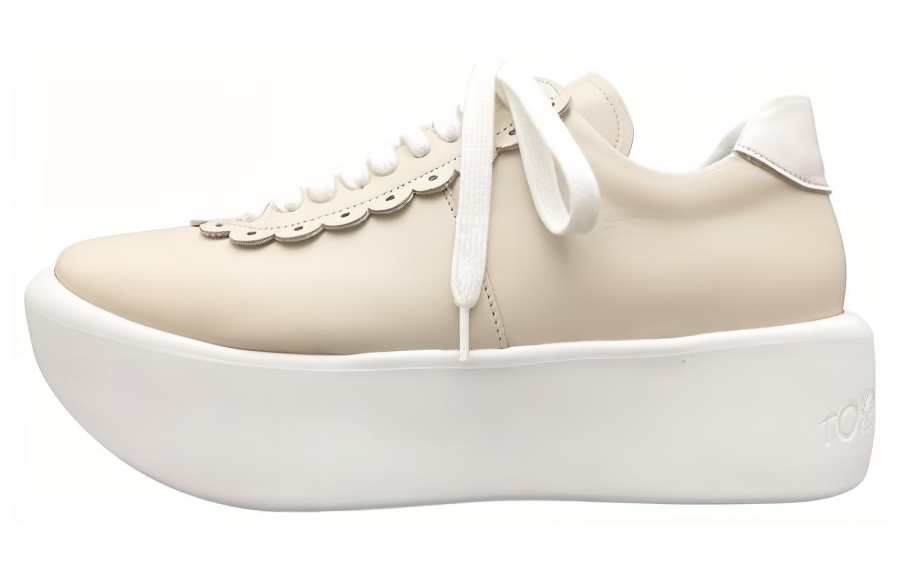 Tokyo Bopper Cow Leather Minimalist Fashion Low top Skateboard Shoes Women's Ivory