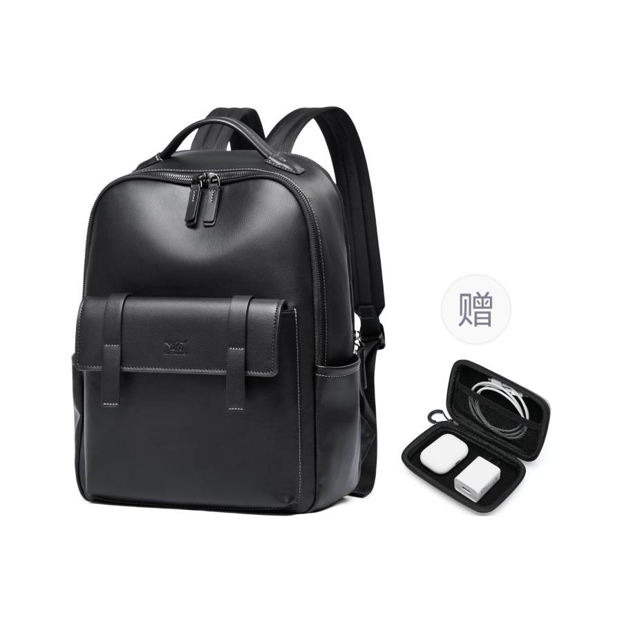 SEPTWOLVES SEPTWOLVES Synthetic Leather Backpack Unisex Black