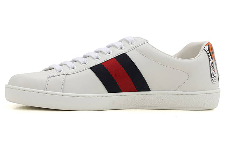 GUCCI ACE Low top Skateboard Shoes Men's White Red