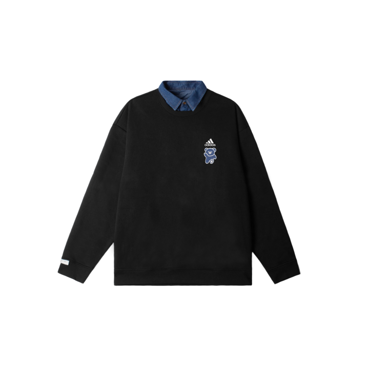 Adidas Adidas LABEL Sweatshirts Unisex Black Polo Collar Moderate