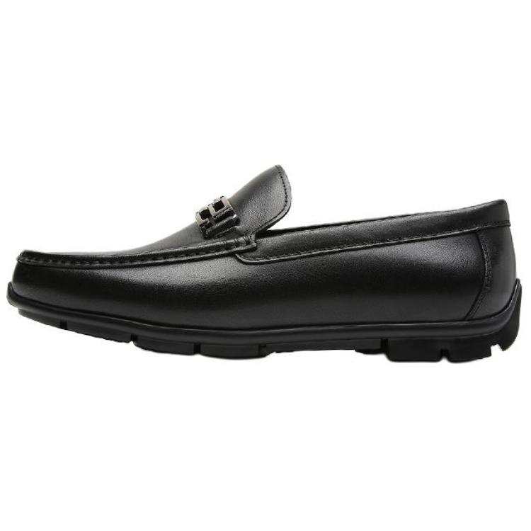 S.T.Dupont S. T.DUPONT Cow Leather Loafers Men's Black