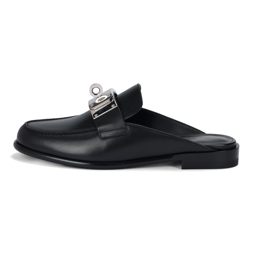 HERMES HERMES Closed Toe Slippers Women's Black