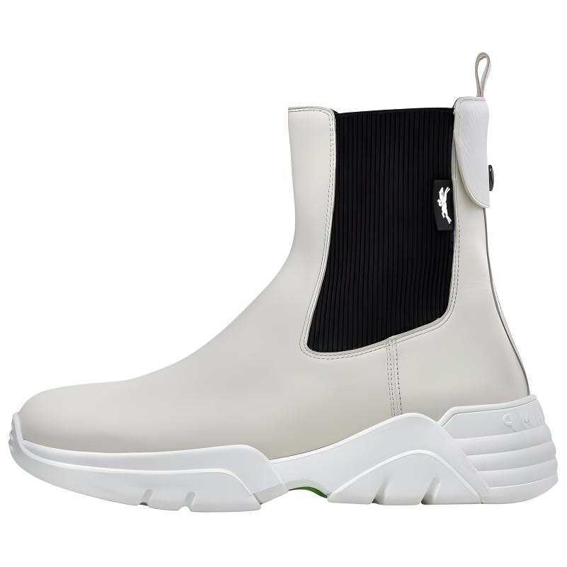LONGCHAMP Freeminder Cow Leather Chelsea Boots Women's White