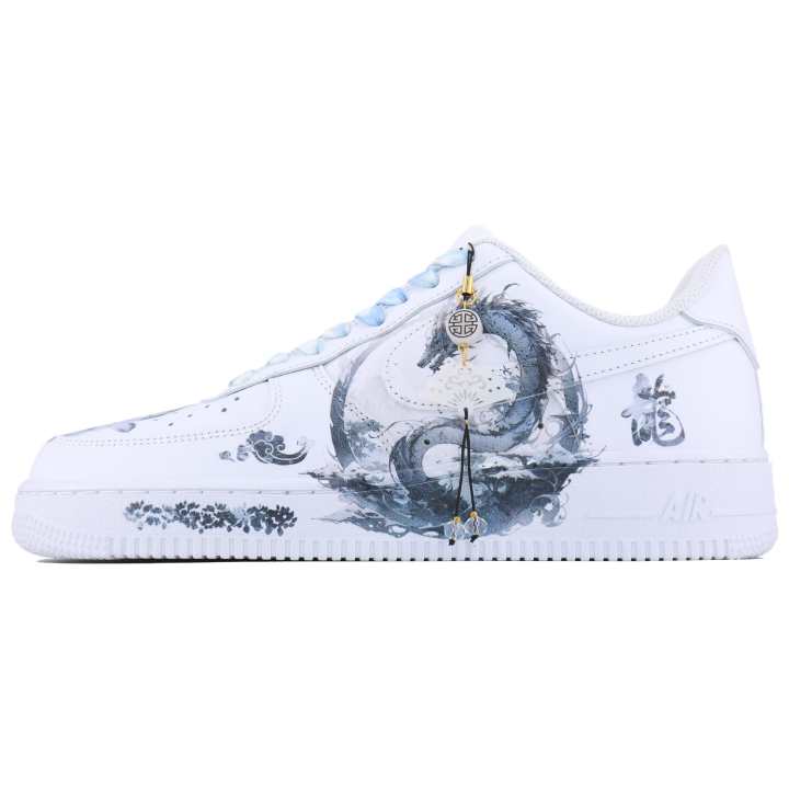 Nike Nike Air Force 1 Jiao Long SDS Low top Skateboard Shoes Men's White Blue