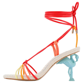 Sophia Webster Flo Copacabana Leather One Strap Sandals 8.5cm Women's Red