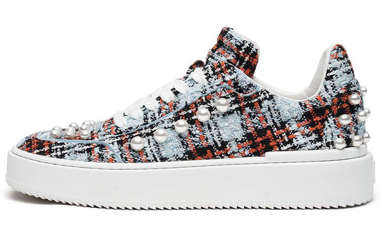 Stuart Weitzman Stuart Weitzman/SW Fabric Fashion Low top Skateboard Shoes Women's Blue Red