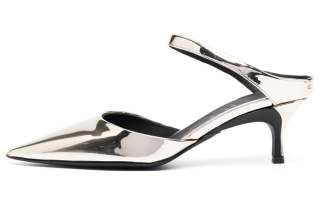 Furla Leather Slim Heel High Heels 7.5cm Women's White Gold