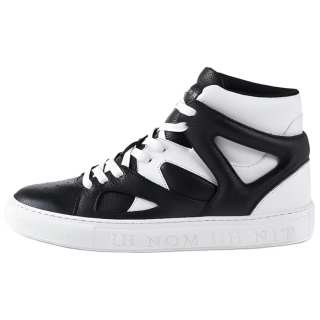 IH NOM UH NIT Leather High top Skateboard Shoes Men's Black White