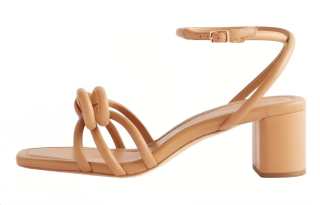 Loeffler Randall Leather One Strap Sandals Women's Light Brown