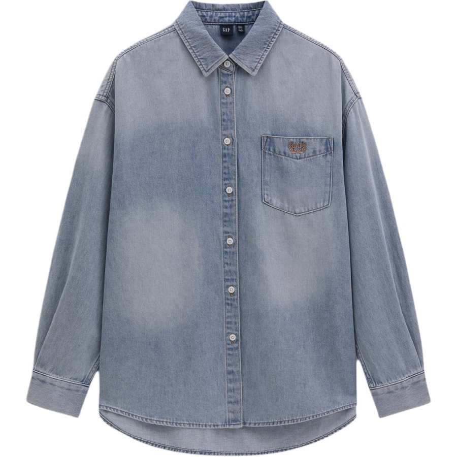 GAP Shirts Women's Light Washed Lapel Moderate Other
