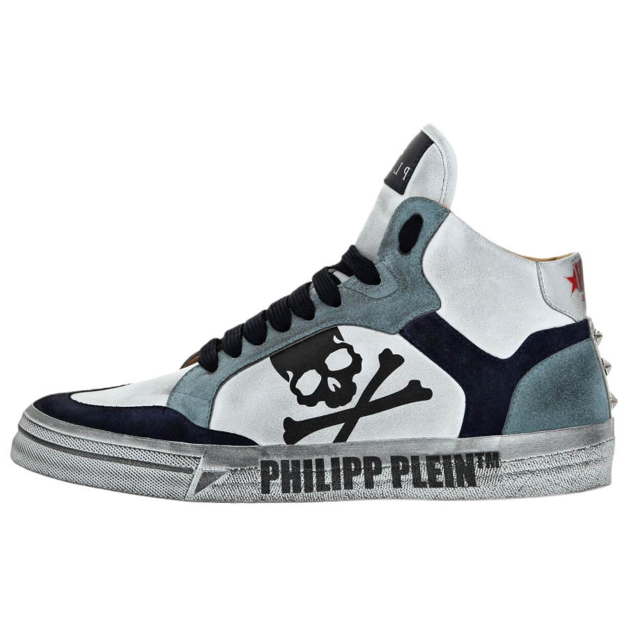 PHILIPP PLEIN Retrokickz High top Skateboard Shoes Unisex Blue Green