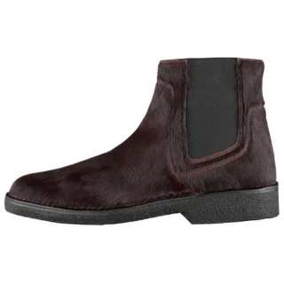 A.P.C Theodore Leather Ankle Length Chelsea Boots Men's Burgundy