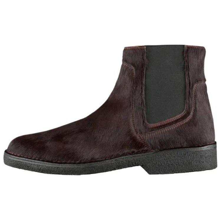 A.P.C Theodore Leather Ankle Length Chelsea Boots Men's Burgundy