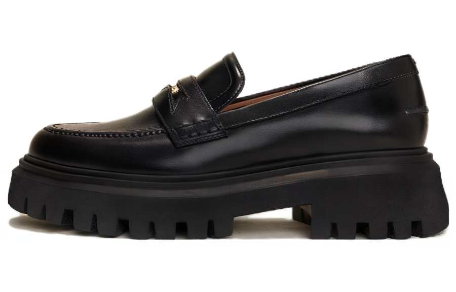 Maje Clover-plaque Leather Loafers