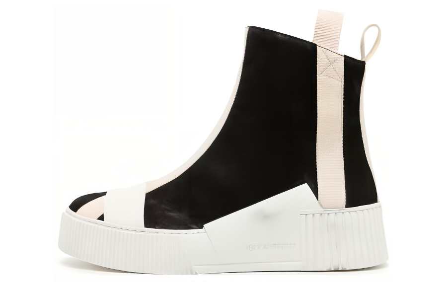 BORIS BIDJAN SABERI Comfortable Round Toe Ankle Boots Men's Black White