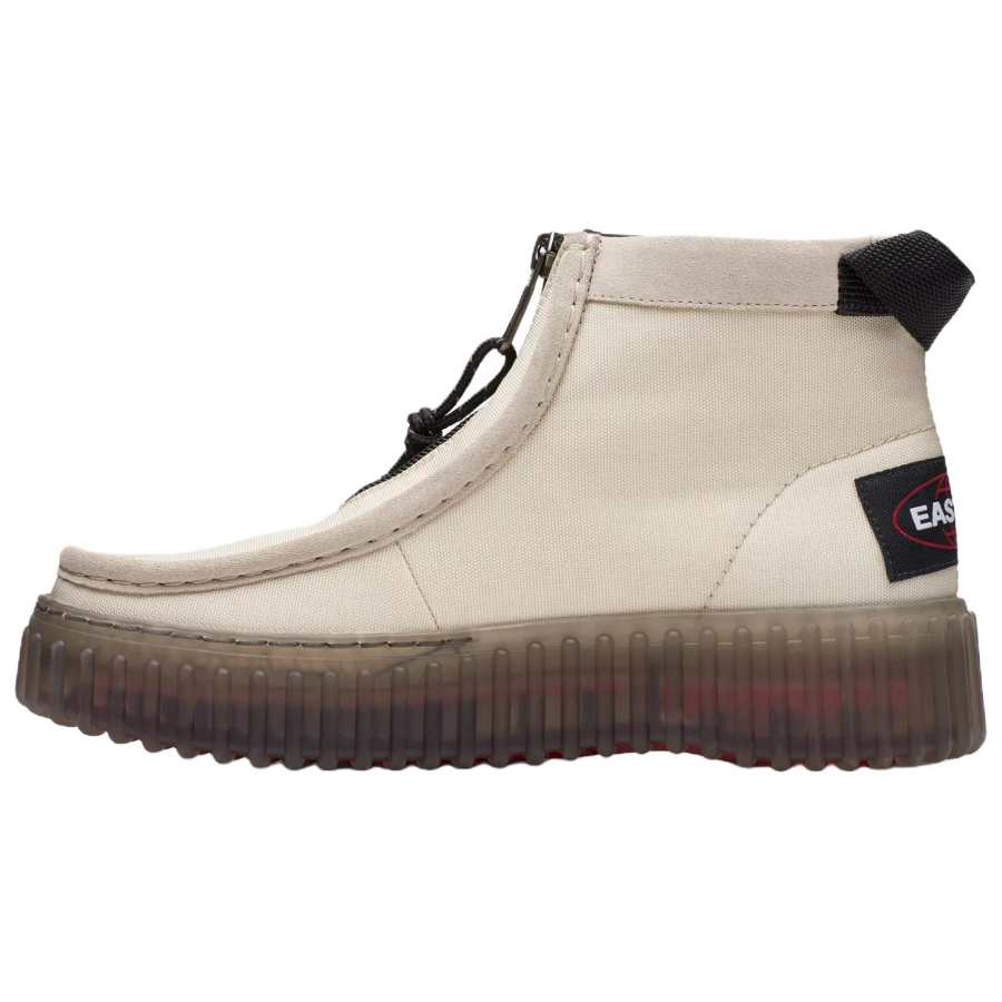 Clarks EASTPAK x Clarks Torhill Zip Canvas Ankle Boots Women's Ecru