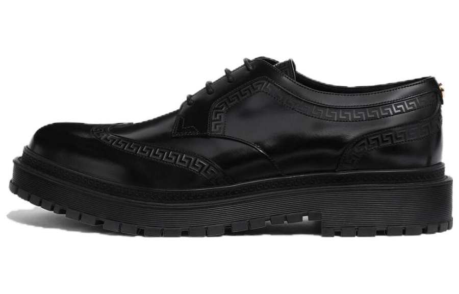 VERSACE VERSACE Cow Leather Derby Shoes Men's Black