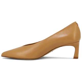 HALMANERA Leather Slim Heel High Heels Women's Brown