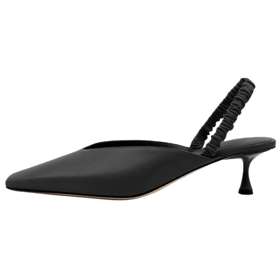 STUDIO AMELIA Leather Spool Heel High Heels 5CM Women's Black