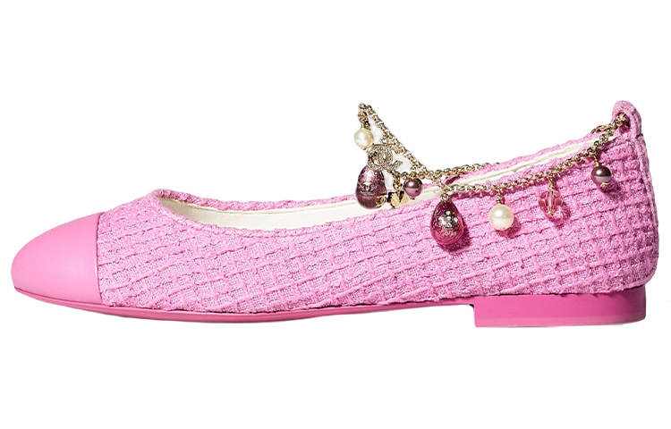 CHANEL Sheepskin Casual Shoes Women's Pink