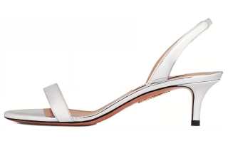 AQUAZZURA Leather One Strap Sandals 5CM Women's Silver