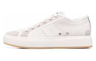 STONE ISLAND Leather Abrasion Resistant Low top Skateboard Shoes Men's Beige Gray