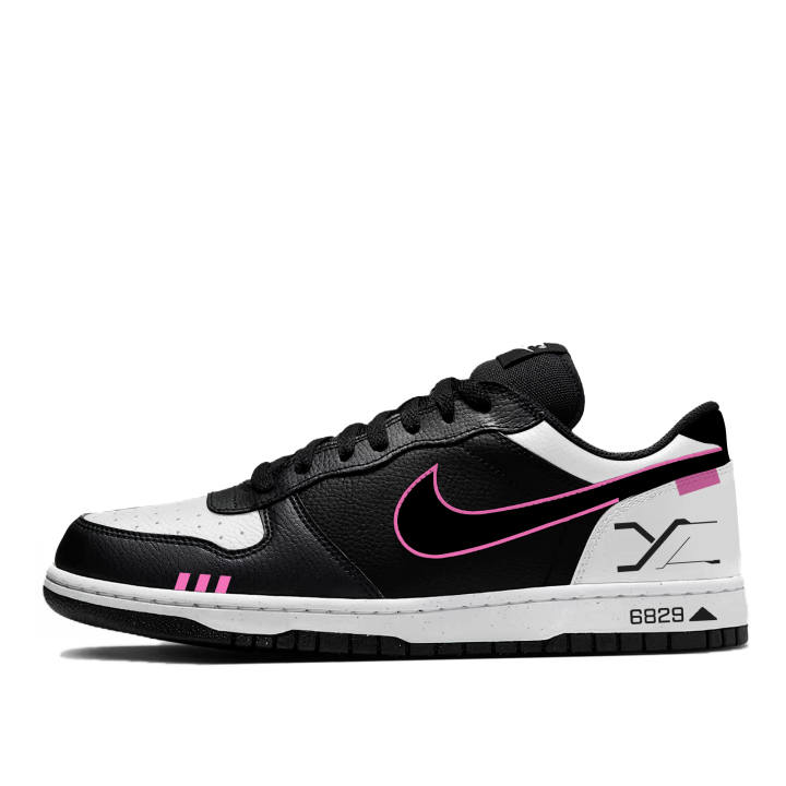 Nike Nike Big Low Lu Thermal Cushioning Abrasion Resistant Slip Resistant Low top Skateboard Shoes Unisex Black White Pink